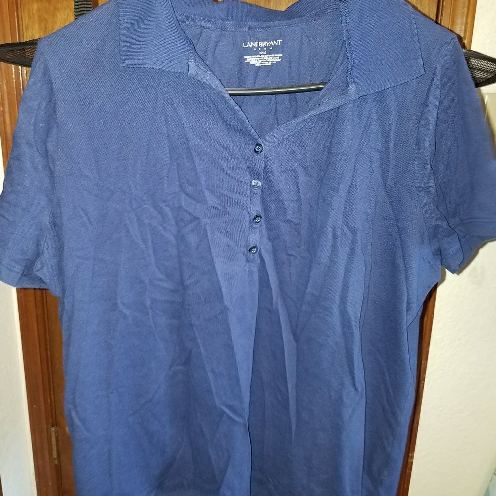 Navy blue buttoned collared shirt